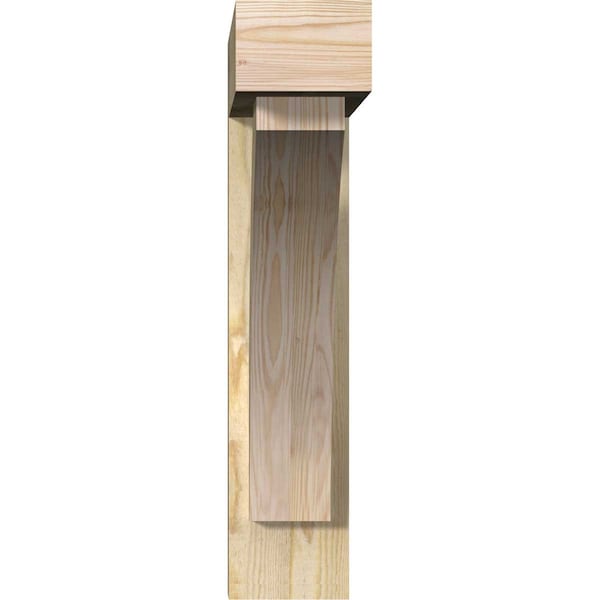 Thorton Block Rough Sawn Bracket W/ Offset Brace, Douglas Fir, 6W X 24D X 28H